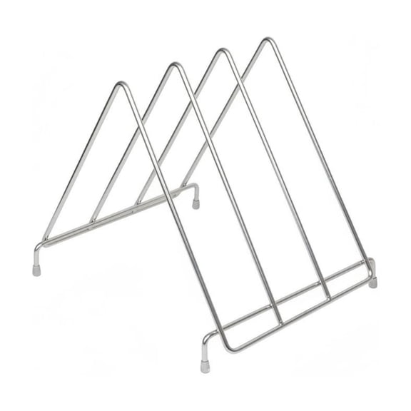 harayaa Kitchen Cutting Board Stand Butcher Block Rack Storage Organizer Reinforced 6mm Thick Stainless Steel 6 Slot Layout for Restaurant Prep Stations