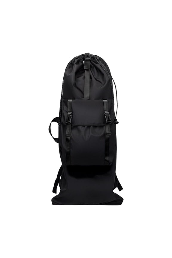 Longboard Backpack with Adjustable Straps Waterproof Shoulder Bag for Skateboard Black