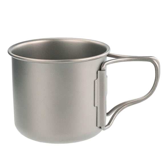 harayaa Outdoor Mug with Folding Handle Lightweight Titanium Cup Tableware Water Cup for