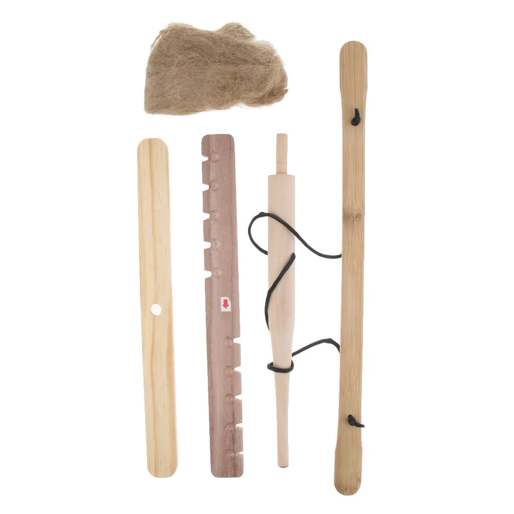harayaa Outdoor Primitive Fire Starter Wood Bow Drill Survival Friction B Double