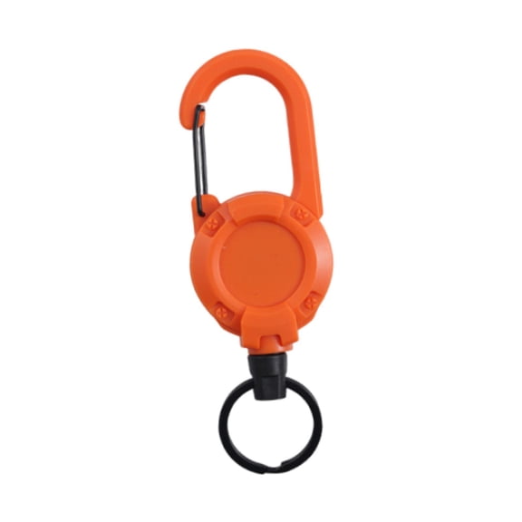 harayaa Retractable Keychain Holder Accessories with Metal Clip Heavy Duty ID Reel for Orange
