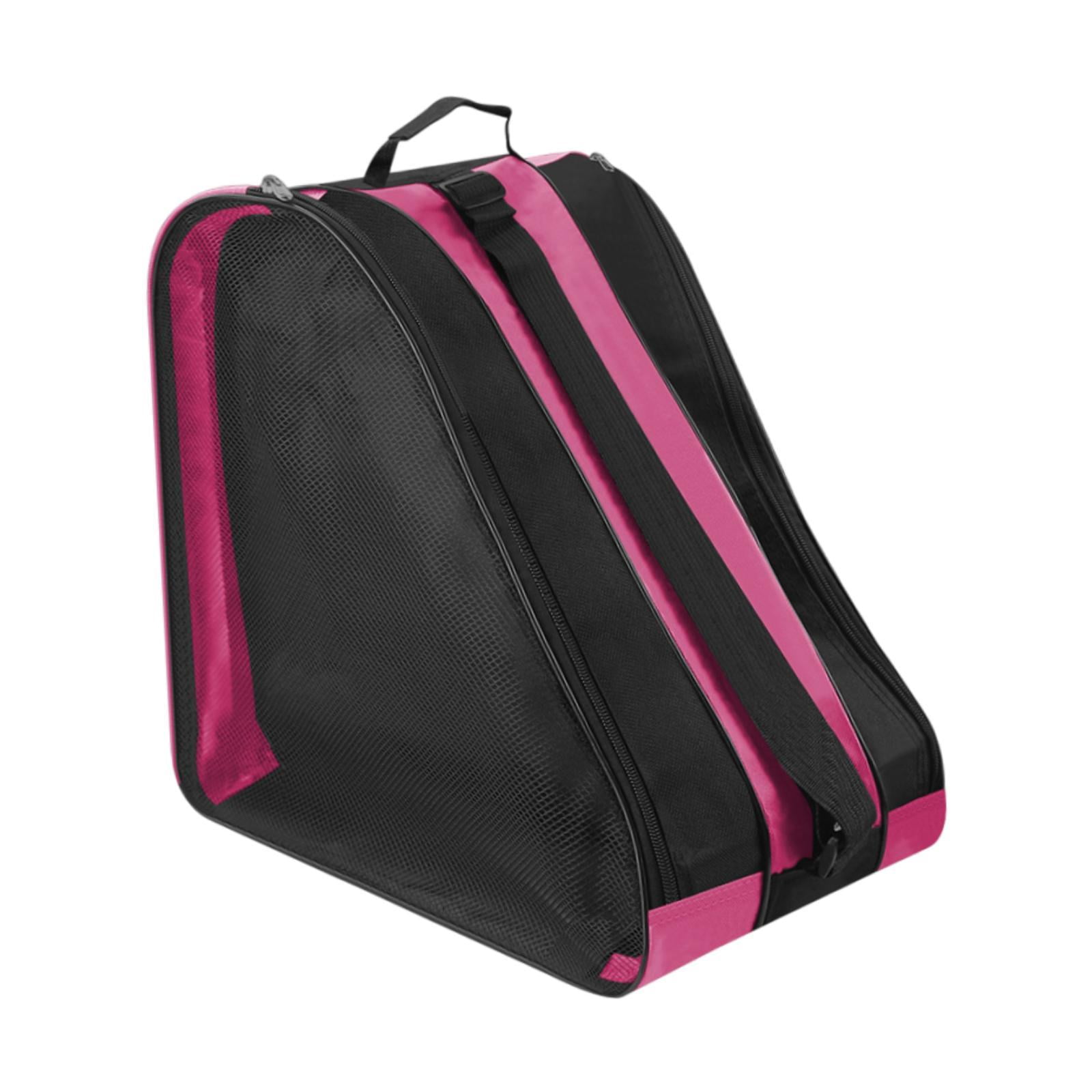 harayaa Roller Skate Bag Ice Skate Bag Load Bearing for Girls Boys Skating Shoes Storage Pink