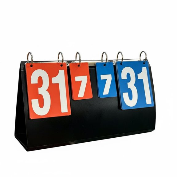 harayaa Scoreboard Four-digit Flip Portable Waterproof PVC Manual Sports Number Display Board for Basketball Football Suitable for Referee Use Training Sessions Home and Outdoor Activities