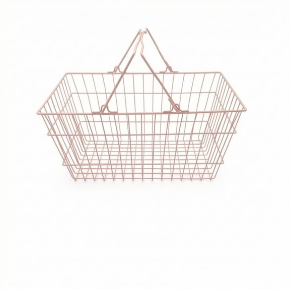 harayaa Shopping Basket Metal Tote Wire Caddy Durable Iron Art Build for Supermarket Aisles Home Kitchens and Dorm Organization