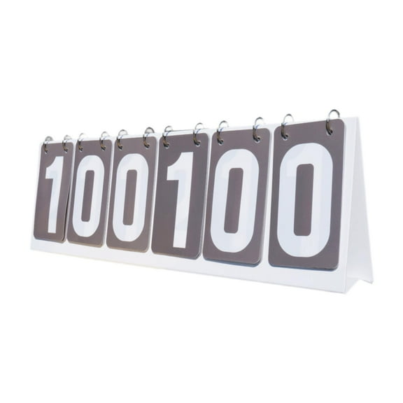 harayaa Six-digit score counter for sports, portable soccer and volleyball flipper board Gray