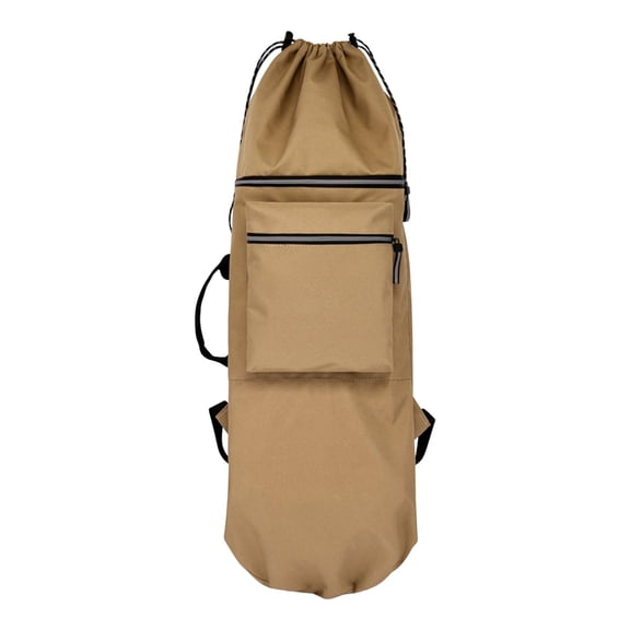 harayaa Skateboard Backpack Bag Longboard Carry Case Protective Case Foldable Skateboard Khaki 84cmx32cm