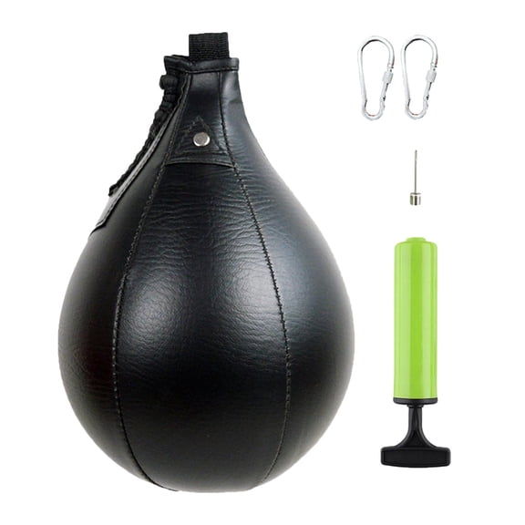 harayaa Speed Ball Boxing PU Leather MMA Speed Bag Muay Thai Training Black