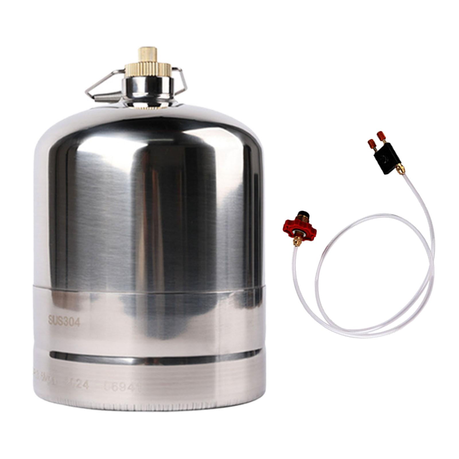 harayaa Stainless Steel Gas Bottle Inflatable Gas Tank Fuel Canister Container Empty Refillable
