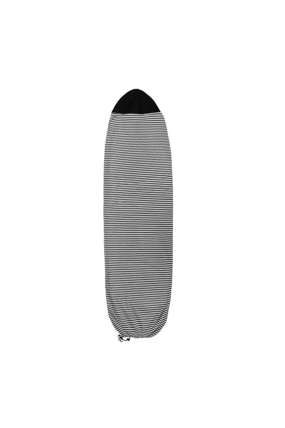 Striped Pattern Surfboard Sock Cover Carry Case Elastic Pouch Surf Board Storage 200cmx50cm Black