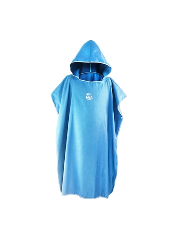 Surf Poncho Changing Robe Lightweight Front Pocket Quick Dry Microfiber Changing Medium Blue