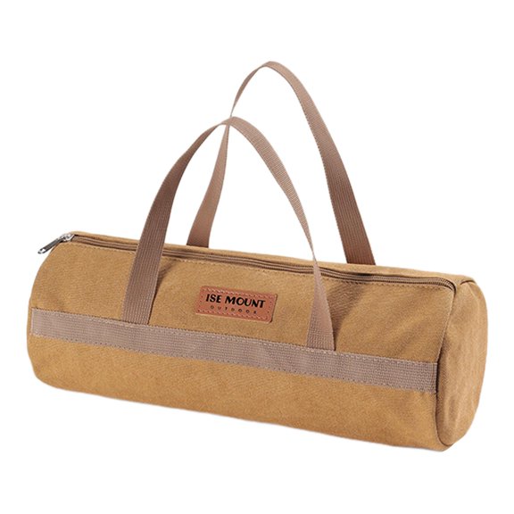 harayaa Tent Stakes Storage Bag Resistant Canvas Tool Bag for Hiking Gardening Picnic brown