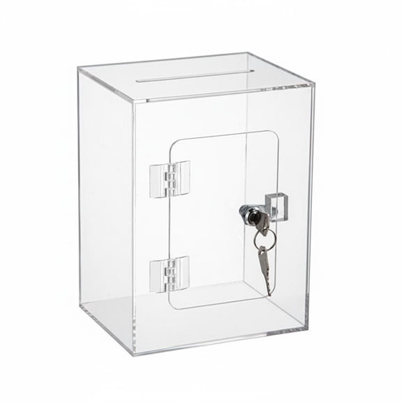 harayaa Transparent Donation Box Comment Box Voting Box with Lock Acrylic Secure Design for School Fundraisers Offices and Lobbies