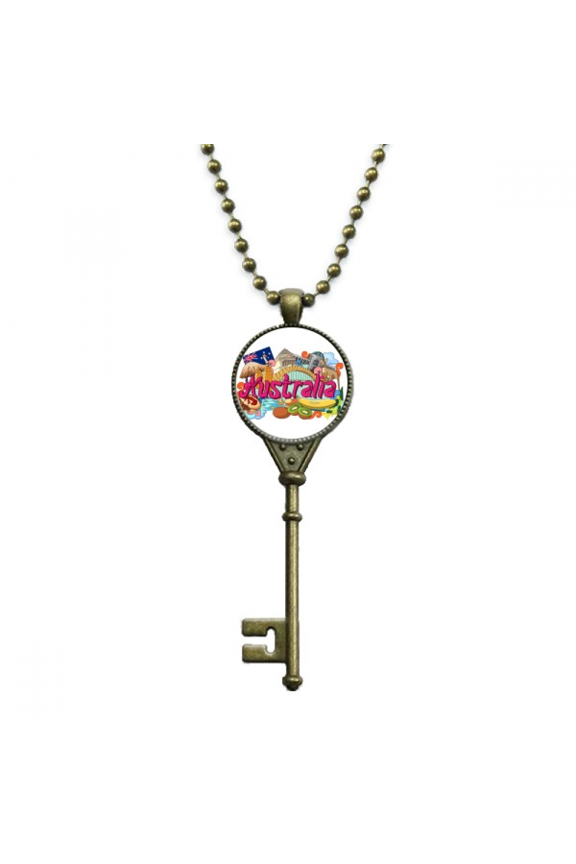 harbour bridge australia graffiti key necklace pendant tray embellished chain