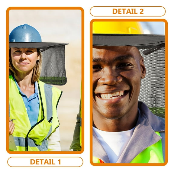 CIMAXIC 2Pcs Grey Hard Hat Sun Shade Neck Protector Breathable Mesh Reflective p Outdoor Use