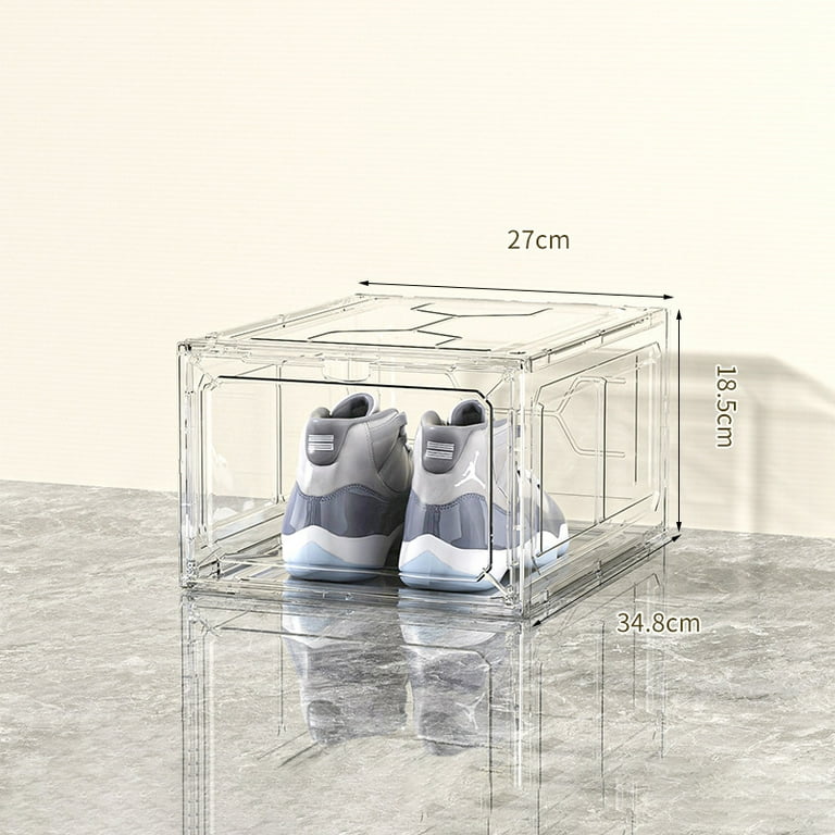 hard plastic AJ Sneakers Box plastic shoe box high top Dustproof AJ shoes organizers Shoe Rack Stackable Cabinet Storage Box