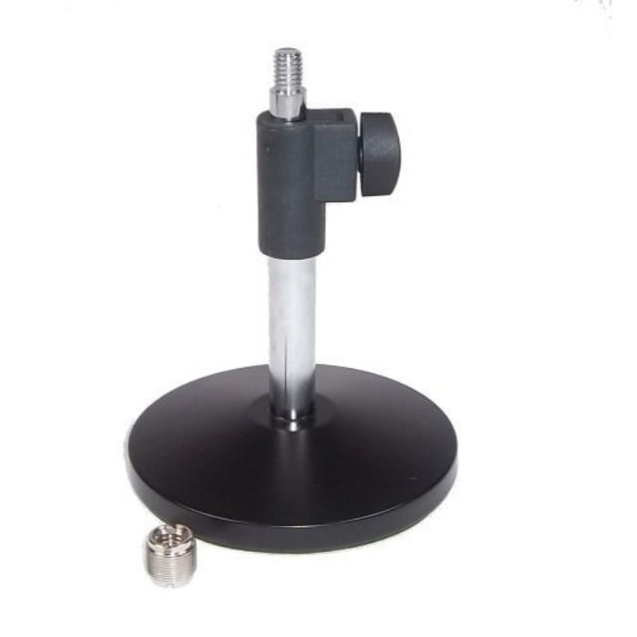 Harlan Hogan Universal Desktop Microphone Stand - adjustable height with US & International thread adapter