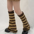 thumbnail image 1 of harmtty 1 Pair Autumn Winter Leg Warmers Flared Stripe All Match Japan Style Knitting Leg Socks for Daily Wear,Black White, 1 of 8