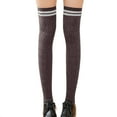 thumbnail image 1 of harmtty 1 Pair Breathable Cotton Thick Knitted Over Knee Thigh Long High Socks Stockings,Coffee, 1 of 8