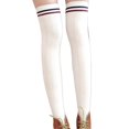 thumbnail image 1 of harmtty 1 Pair Breathable Cotton Thick Knitted Over Knee Thigh Long High Socks Stockings,White, 1 of 8
