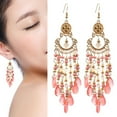 thumbnail image 1 of harmtty 1 Pair Drop Earrings High-end Hollow Out Beads Bohemia Style Tassel Women Hook Earrings Dating Jewelry, 1 of 8
