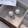 thumbnail image 1 of harmtty 1 Pair Ear Studs  Elegant Nonallergic High Gloss Faux Pearl Women Earrings Jewelry Accessories, 1 of 8