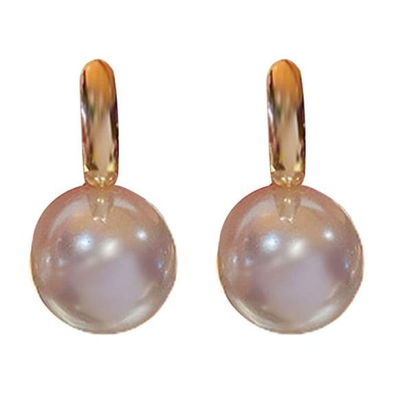 harmtty 1 Pair Earrings All Match Sparkling Copper Add Ambient Mermaid Faux Pearl Drop Earrings for Party