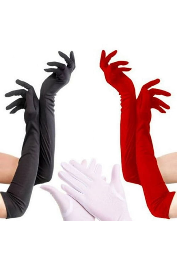 1 Pair Fashion Women Long Gloves Opera Wedding Bridal Evening Party Glove,Red