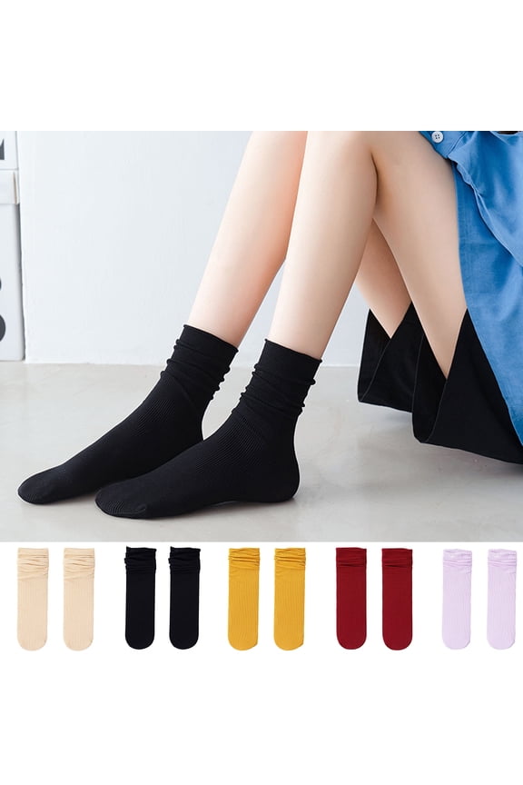 1 Pair Ice Socks Ultra-thin Comfortable Velvet Summer Middle Tube Women Pile Socks Stockings for Daily Life