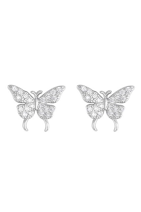 1 Pair Lady Ear Clip Non-Fading Exquisite Shiny Rhinestone Butterflies Shape No Piercing Ear Cuff Female Jewelry
