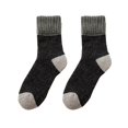 thumbnail image 1 of harmtty 1 Pair Long Socks Heat Storage Multi-color Patchwork Solid Pattern Men Warm Socks for Daily Wear,Black Gray, 1 of 8