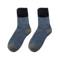 thumbnail image 1 of harmtty 1 Pair Long Socks Heat Storage Multi-color Patchwork Solid Pattern Men Warm Socks for Daily Wear,Blue, 1 of 8