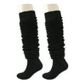 thumbnail image 1 of harmtty 1 Pair Slouch Socks Breathable Polyester Women Calf Stockings for Cosplay,Black 60 cm, 1 of 8