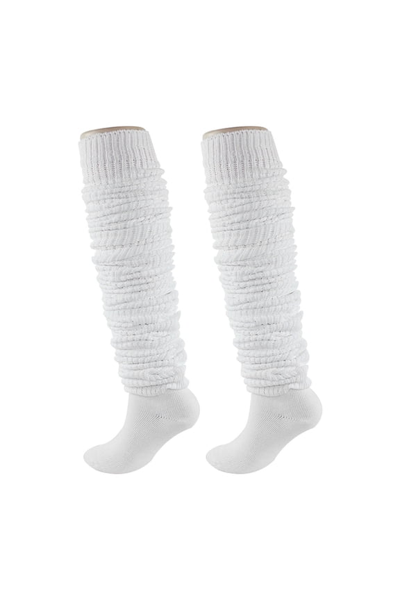 1 Pair Slouch Socks Breathable Polyester Women Calf Stockings for Cosplay,White 150 cm