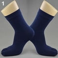 thumbnail image 1 of harmtty 1 Pair Socks Men Autumn Thermal Casual Sports Soft Toe Socks Fingersocks,Dark Blue, 1 of 7