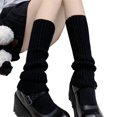 thumbnail image 1 of harmtty 1 Pair Soft Middle Tube Socks Breathable Warm Plush Ball Ribbing Women Slouch Socks for Winter,Black, 1 of 8
