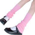 thumbnail image 1 of harmtty 1 Pair Soft Middle Tube Socks Breathable Warm Plush Ball Ribbing Women Slouch Socks for Winter,Pink, 1 of 8