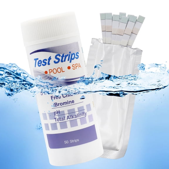 harmtty 1 Set Pool Test Strip High Accuracy 5 in 1 Residual Chlorine PH Value Alkalinity Hardness Bromine Test Strip Household Supply,A