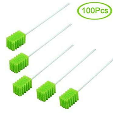 harmtty 100/200Pcs Sponge Oral Swabs Odor Remover Cleaning Tongue Tartar Cleansing Stick