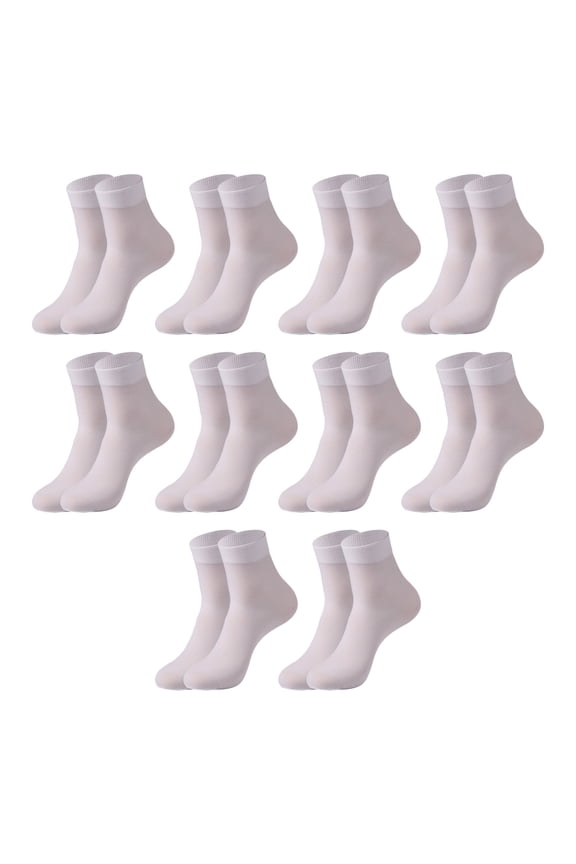10Pairs Socks Women Men Disposable Thick Silk Socks for Ice Rink Foot Bath,White