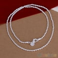 thumbnail image 1 of harmtty 16/18/20/22/24 inch Women Silver Plated 2mm Twisted Necklace Chain No Pendant,22 inch, 1 of 5
