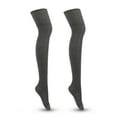 thumbnail image 1 of harmtty 1Pair Women Stockings Lengthened Breathable Cotton Over Knee Thigh Socks for Lady,Dark Gray, 1 of 8