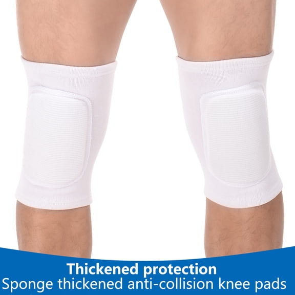 harmtty 1Pc Knee Pad Comfortable Fit Breathable Collision Avoidance Anti slip High Elasticity Knee Sponge Sports Protective Gear Knee Pad Fitness Use White