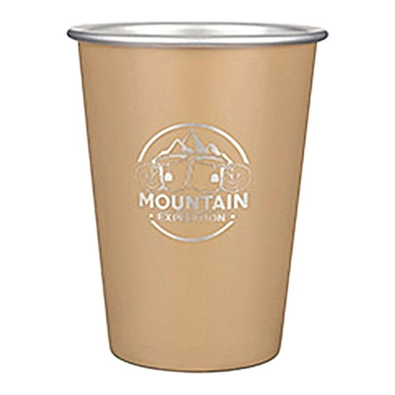 harmtty 350ml Coffee Cup Heat Resistant Large Capacity Paint Treatment Stainless Steel Camping Milk Beer Cup Outdoor Supplies