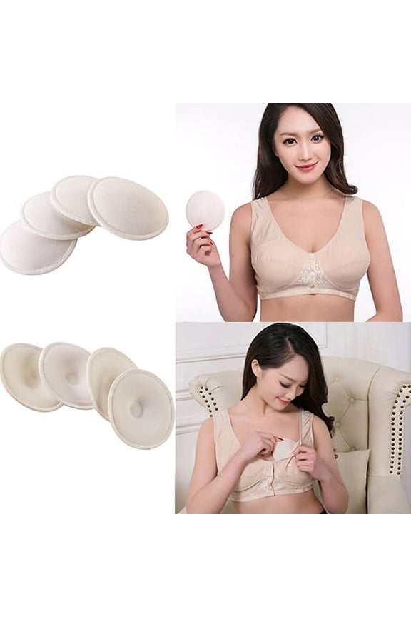 4 Pcs Anti Overflow Breast Pads Maternity Women Nursing Bra Washable Breast Pad,White