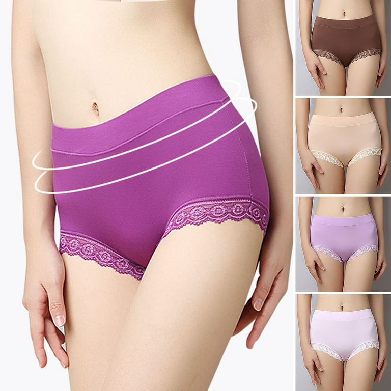 Plus Size Plus Size Seamless Ladies Panties Solid Color Simple