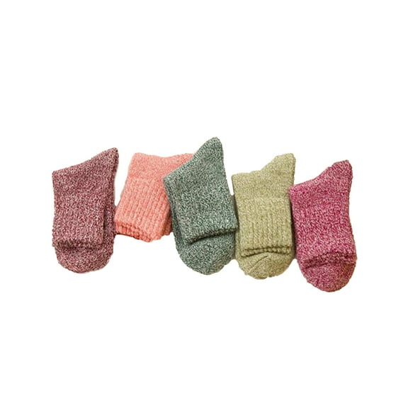 harmtty 5 Pair Socks Thick Woolen Yarn Women Sports Socks for Winter
