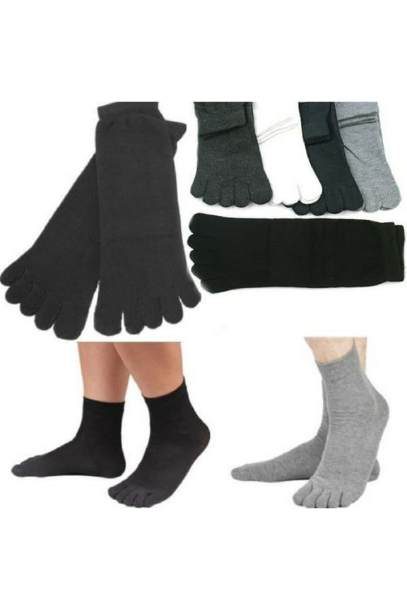 5 Pairs Socks Five Finger Toes Comfortable Cotton Ankle Socks for Men