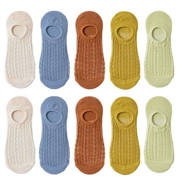 harmtty 5 Pairs Stretchy Non-Slip Bottoms Women Socks Quick Drying Breathable Hollow Mesh Low Tube Socks Female Accessories