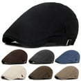 thumbnail image 1 of harmtty Adjustable Beret Hat Keep Warm Lightweight British Style Gentleman Men Berets for Travel,Coffee, 1 of 8