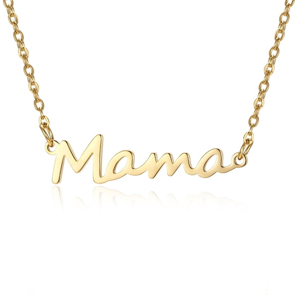 harmtty Adjustable Elegant Link Chain Women Necklace Mama Letter Pendant Necklace for Mother Day,Golden